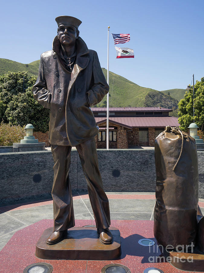 The Lone Sailor Memorial At The San Francisco Golden Gate Bridge DSC6152 Photograph by San Francisco