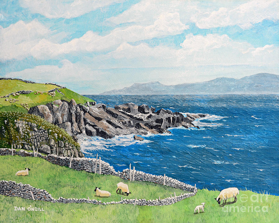 The Lonely Cliffs of Dingle, Ireland Painting by Dan ONeill
