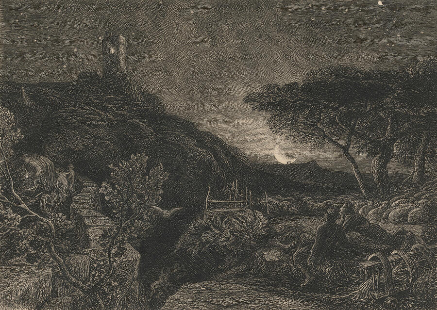 The Lonely Tower Relief by Samuel Palmer - Pixels