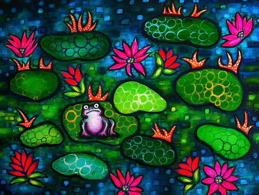 Frog Painting - The Lonesome Frog by Brenda Higginson