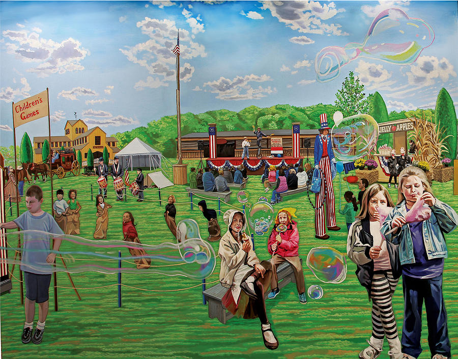 The Long Island Fair at Old Bethpage Restoration Painting by Bonnie Siracusa