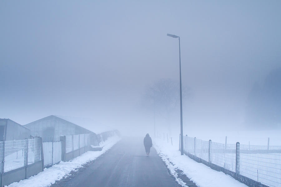 Blue Photograph - The Long Walk Home by Jason Kravitz