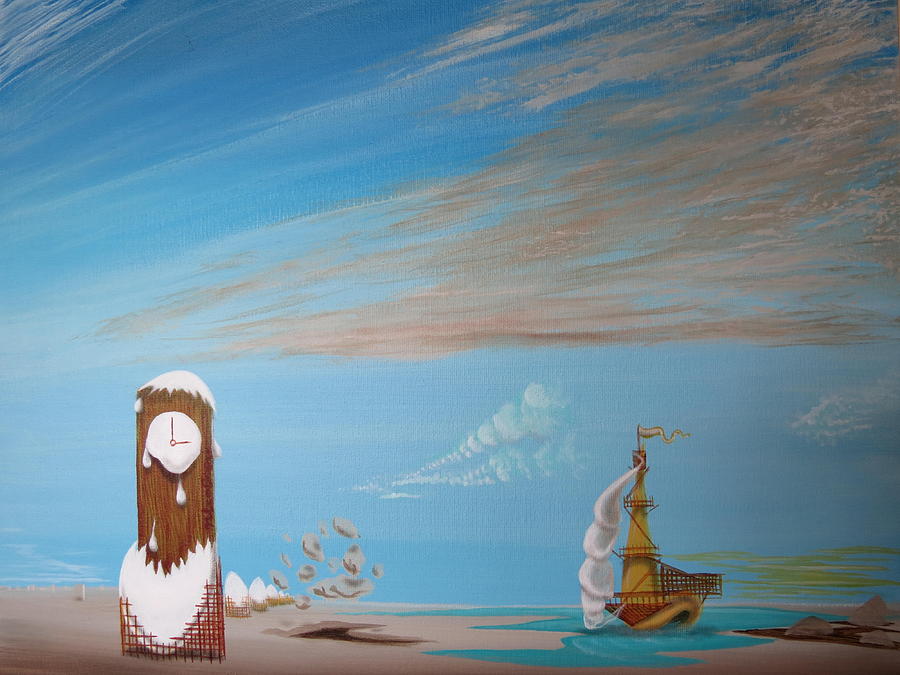 Clock Painting - The Longest Winter by Michael Steven Nicolaou
