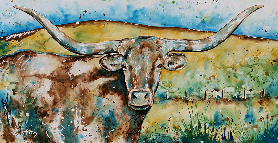 The Longhorn Painting by Afton Ray-Rossol - Pixels