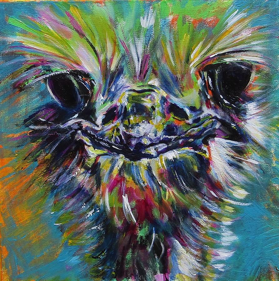 The Ostrich Look Painting by Karin McCombe Jones