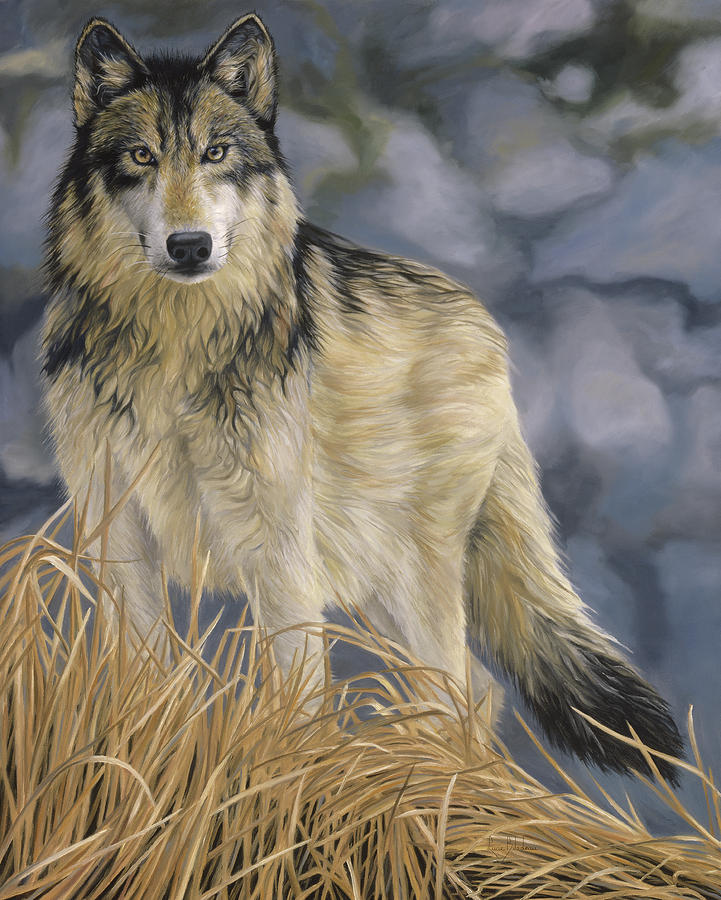 Wolves Painting - The Lookout by Lucie Bilodeau