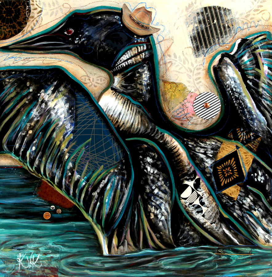 Animal Mixed Media - The Loon by Katia Von Kral