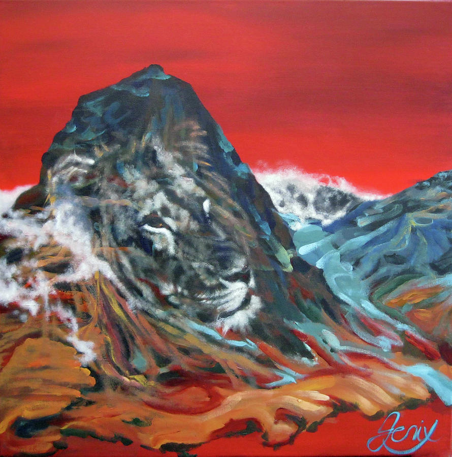 Lion Painting - The Lord is Present by Jeni Bump