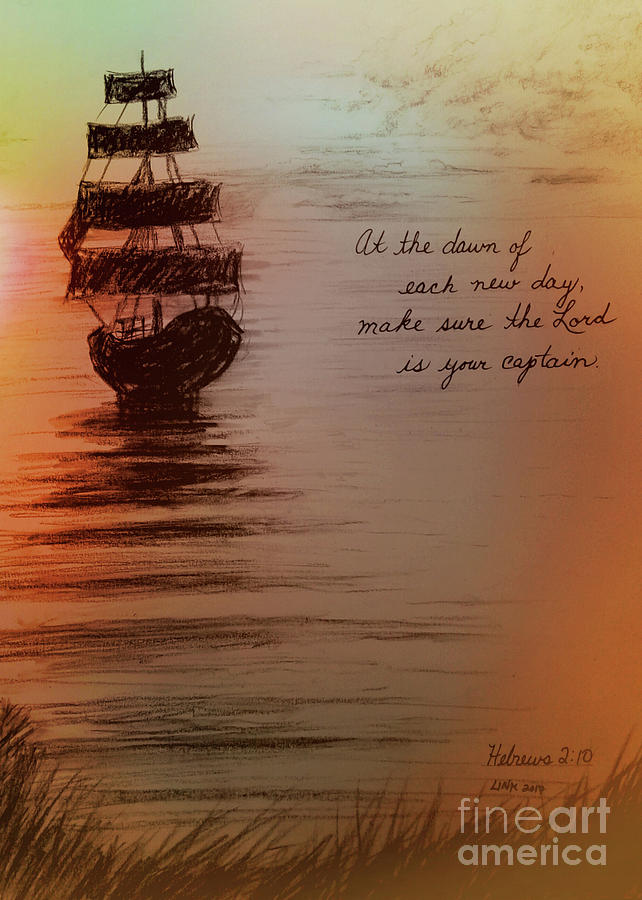 Sunset Digital Art - The Lord is your Captain by Debra Link