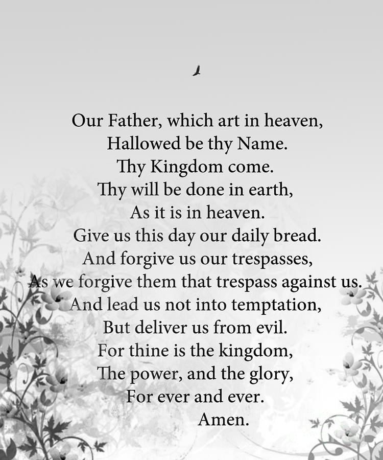 Bird Painting - The Lords Prayer by Trilby Cole