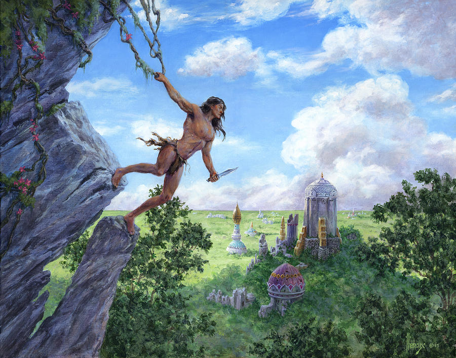 Prehistoric Painting - The Lost City of Opar by Richard Hescox
