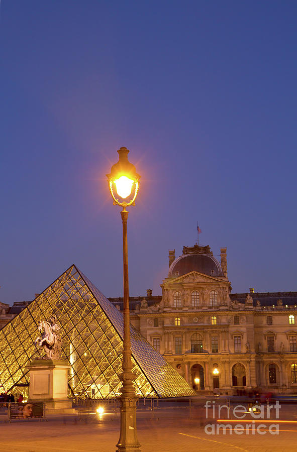 The Louvre At Night, Paris Photograph