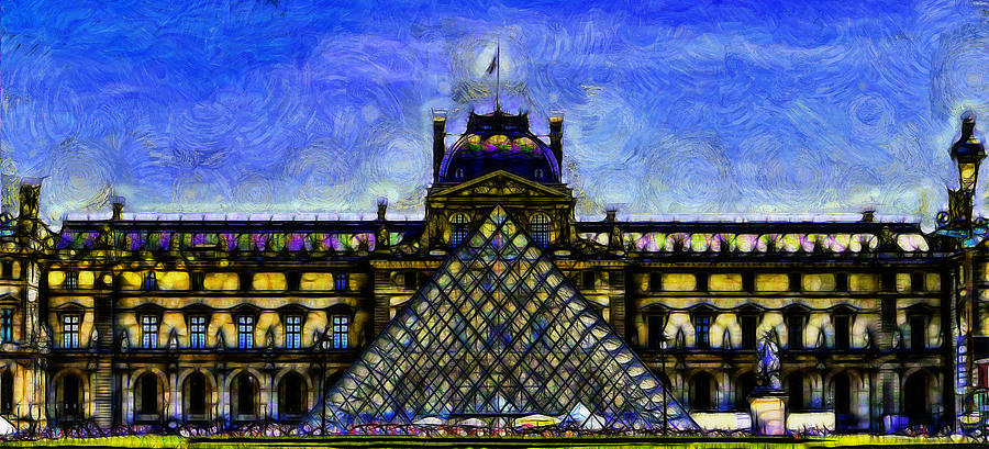Paris Digital Art - The Louvre by Jean-Marc Lacombe