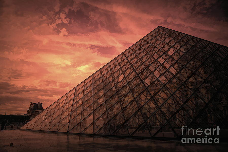 The Louvre Mixed Media Graphic Sky  Digital Art by Chuck Kuhn