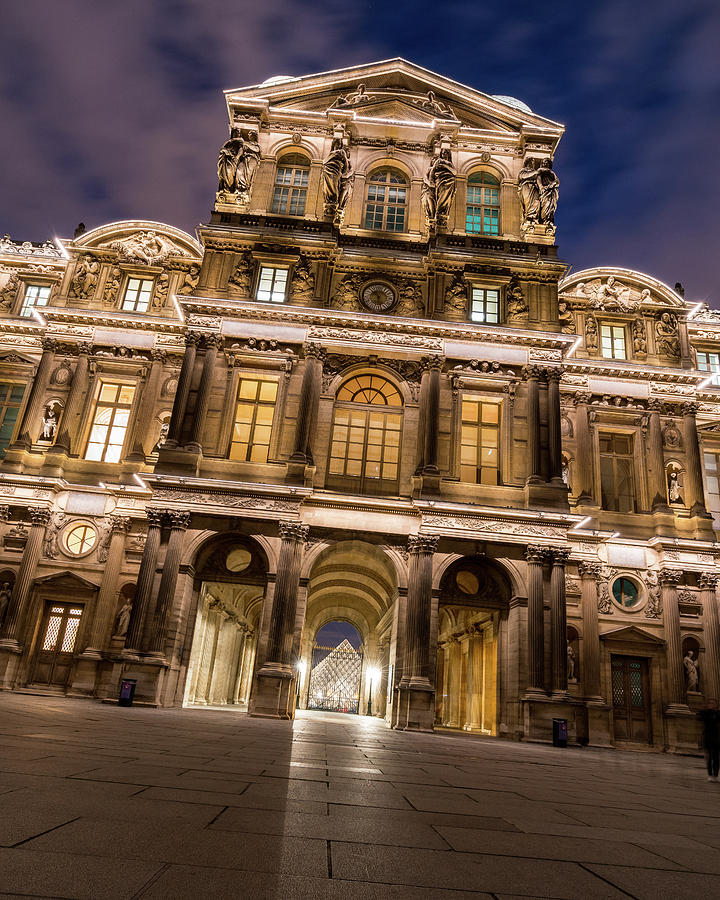 The Louvre Museum At Night Photograph