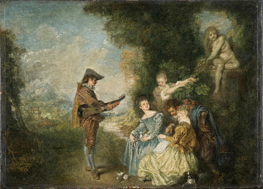 The Love Lesson Painting by Antoine Watteau