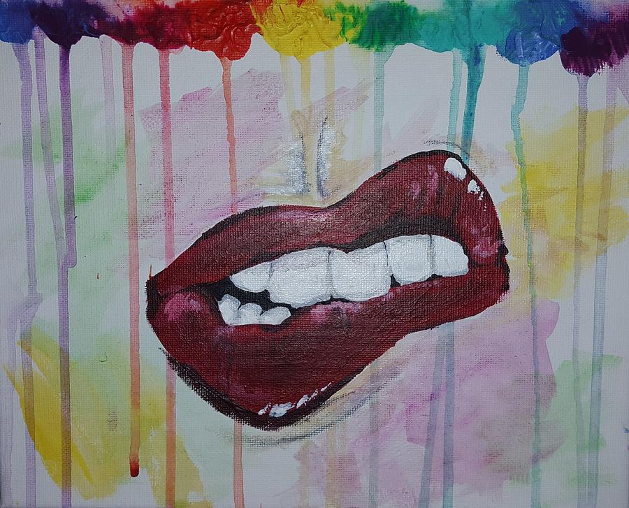 The lovely lips Painting by Anastasia Pikula - Fine Art America