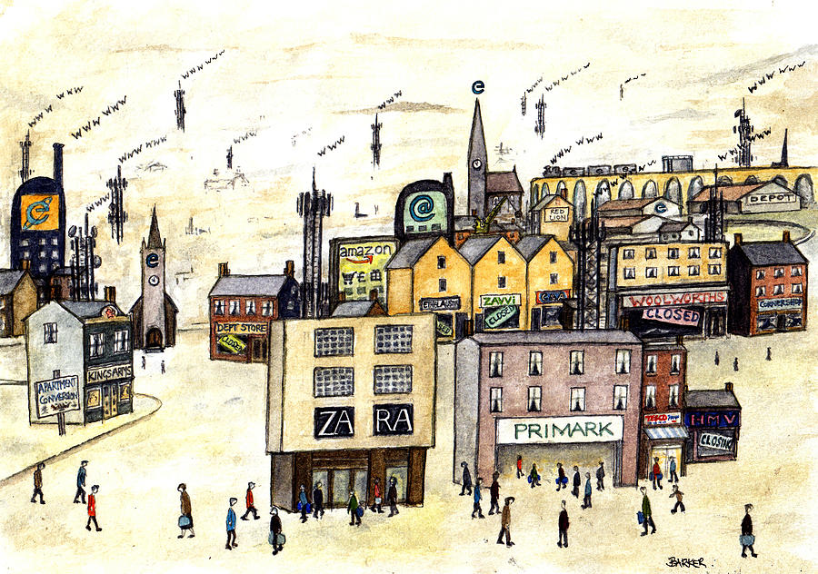 The Lowry e-High Street Painting by Gary Barker - Fine Art America