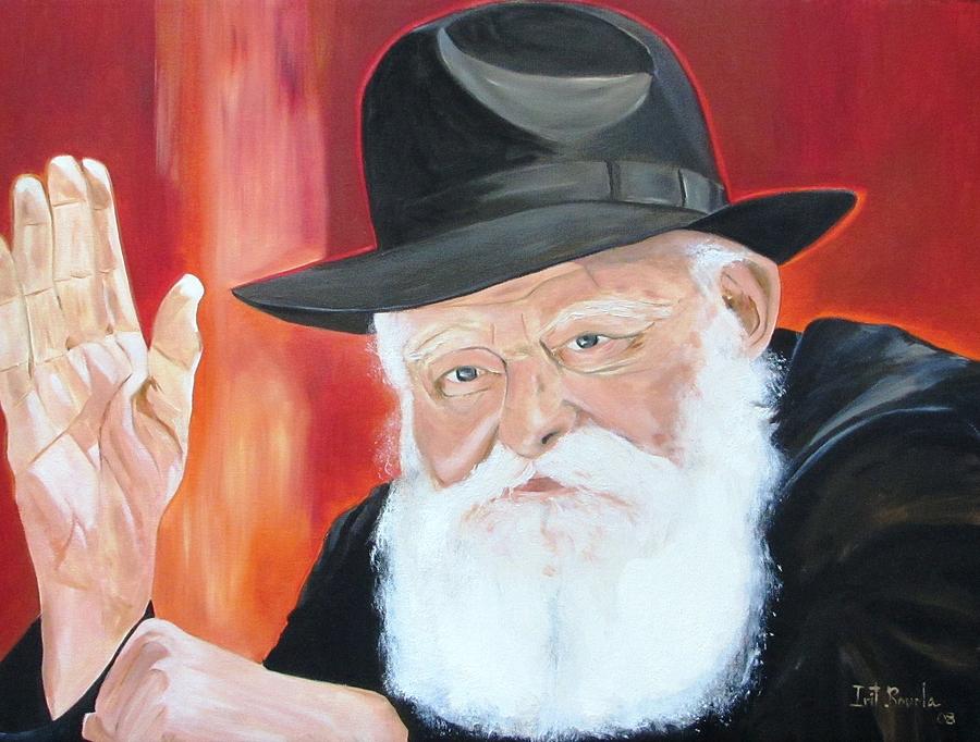 Portrait Painting - The Lubavitch Rebbe by Irit Bourla