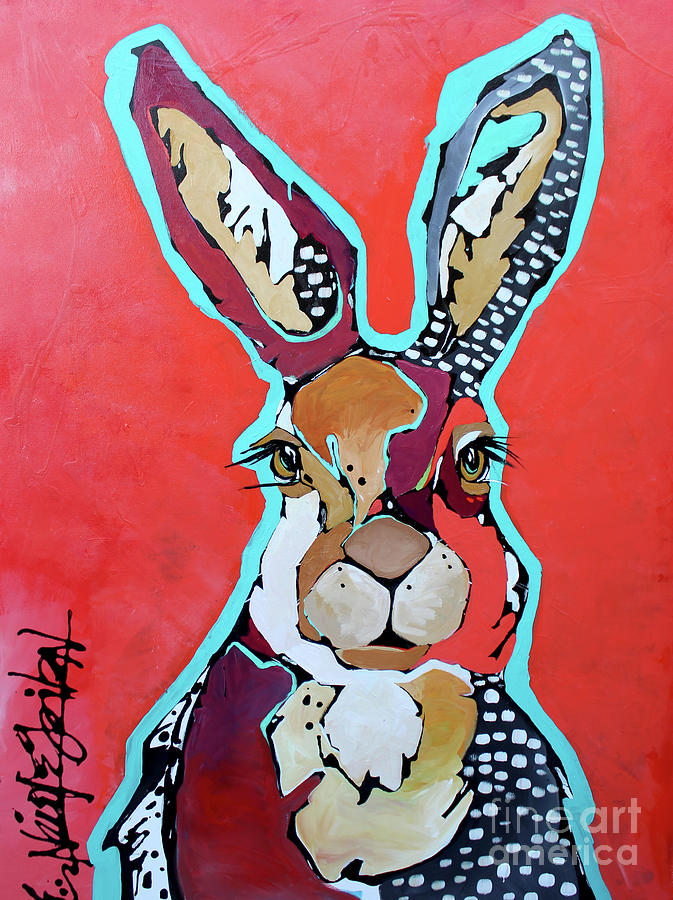 Rabbit Painting - The Lucky One by Nicole Gaitan