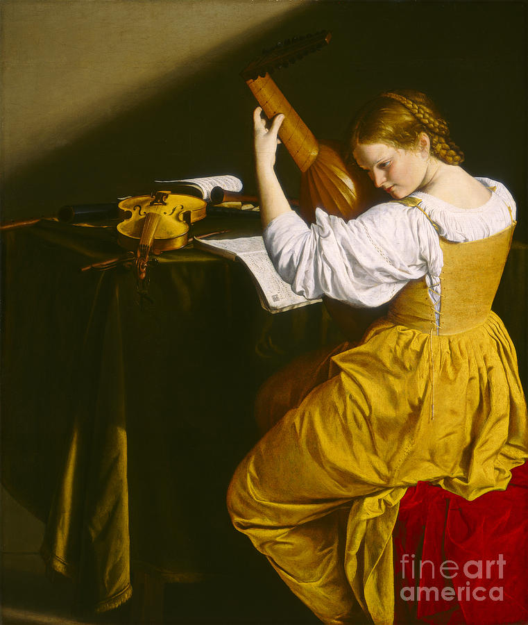 The lute player  Painting by Celestial Images