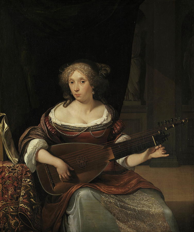 The Lute Player Painting by Eglon van der Neer - Fine Art America