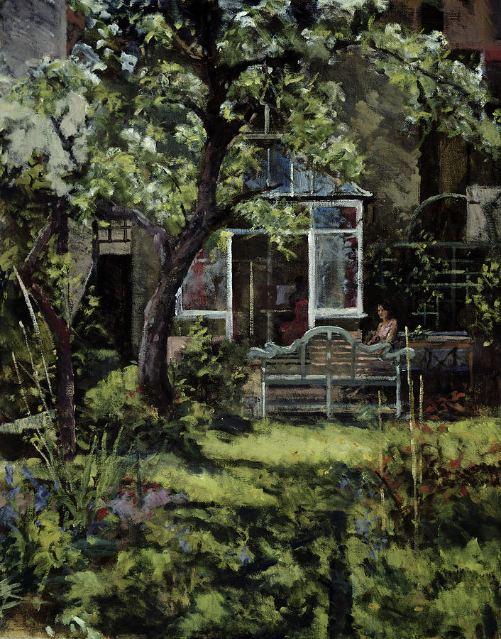 Summer Painting - The Lutyens Bench by Christopher Glanville