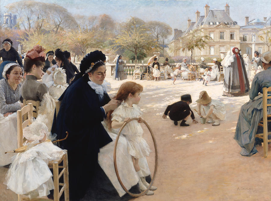 The Luxembourg Gardens, Paris Painting by Albert Edelfelt
