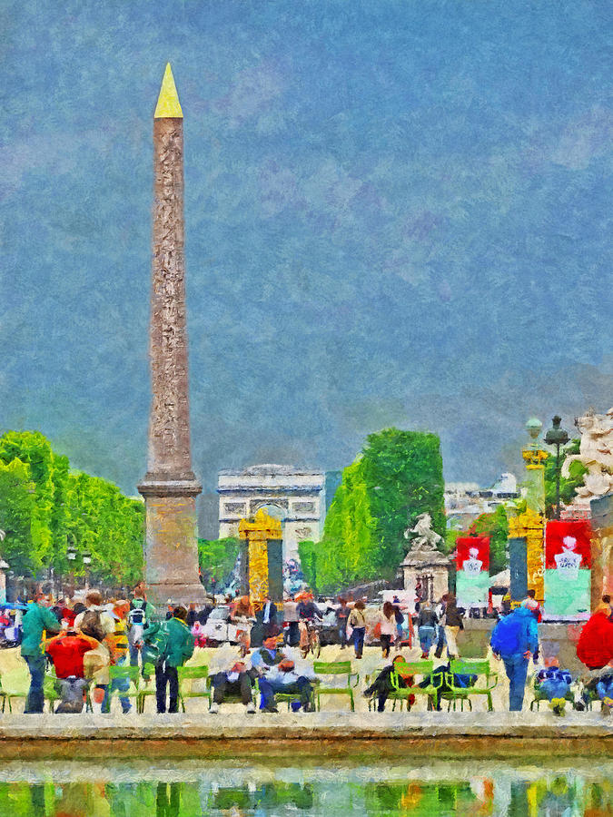 The Luxor Obelisk at the Place de la Concorde Digital Art by Digital Photographic Arts