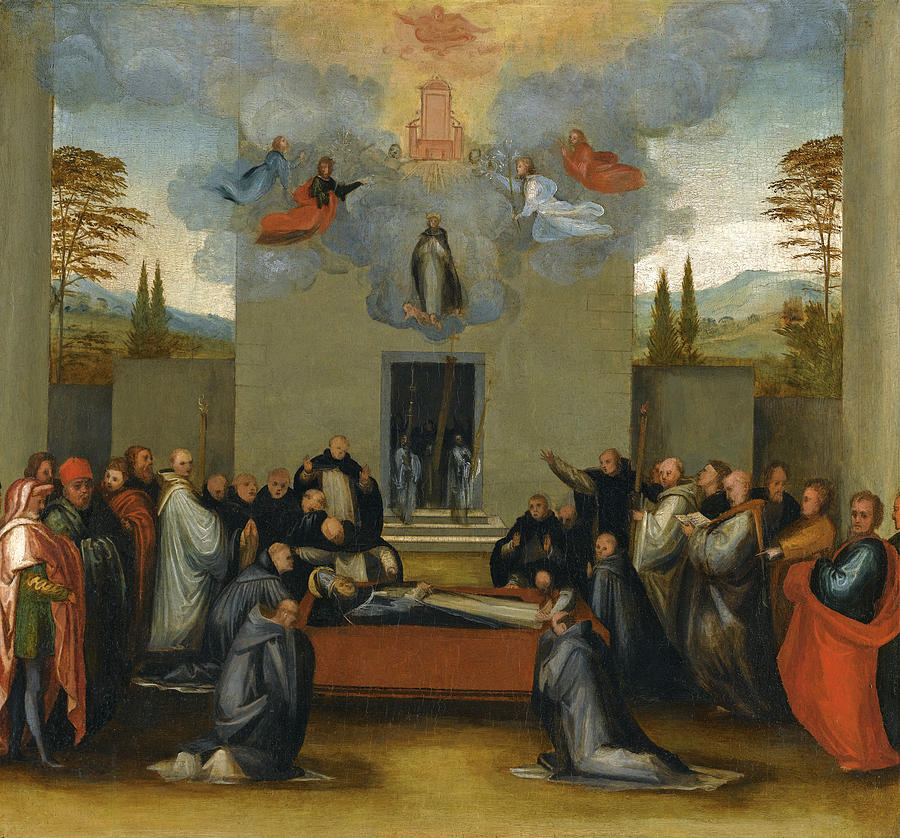 The Lying in State and Ascension of Saint Anthonius Painting by Fra Bartolomeo