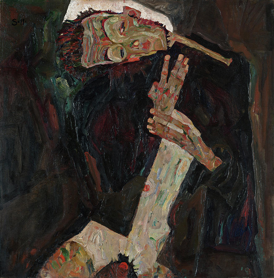 Egon Schiele Painting - The Lyricist by Egon Schiele