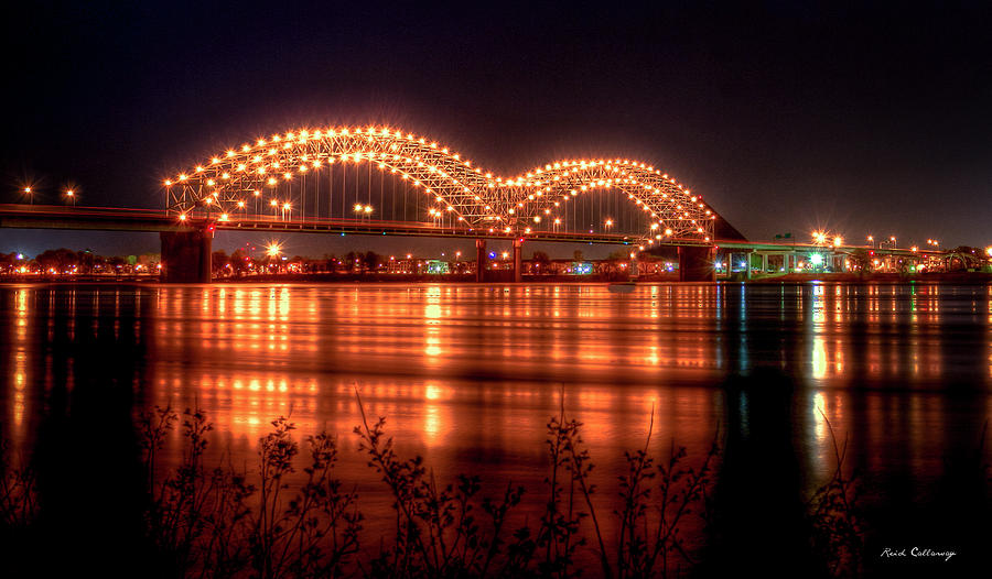 The M Bridge Memphis Tennessee Bridge Art Photograph by Reid Callaway