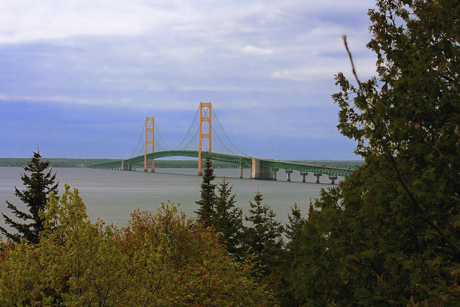 The Mackinac Bridge View From State Park Photograph by Richard Gregurich