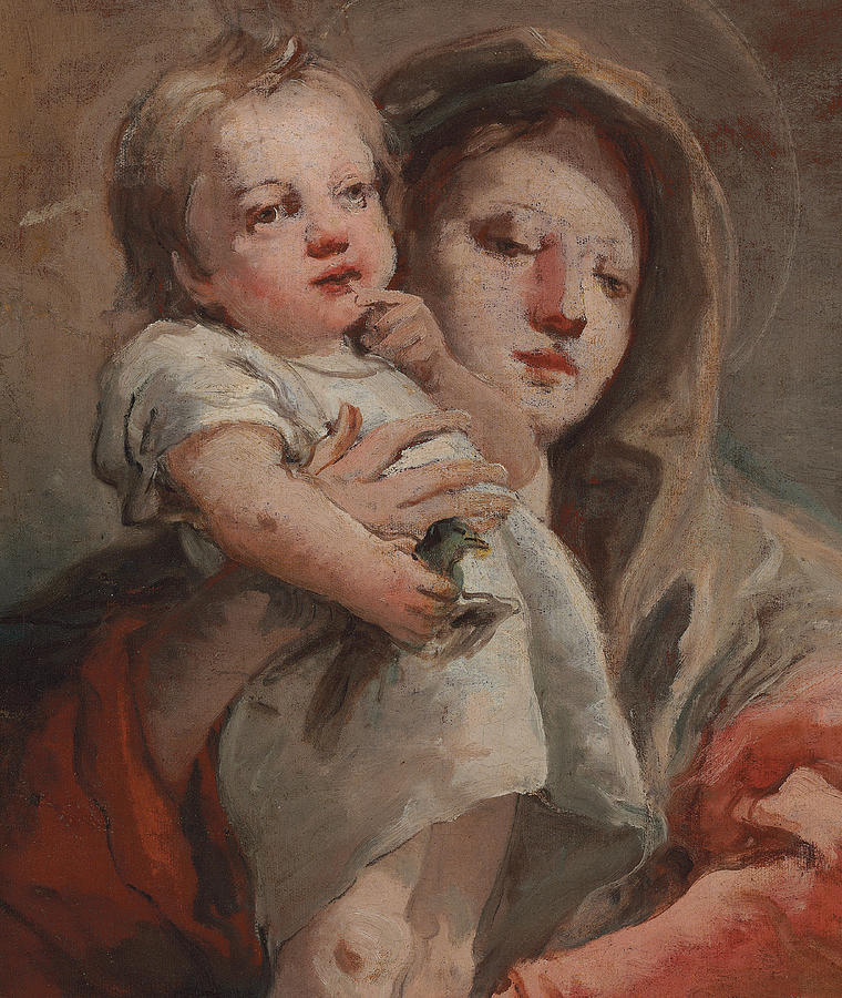 The Madonna and Child with a goldfinch Painting by Tiepolo - Pixels
