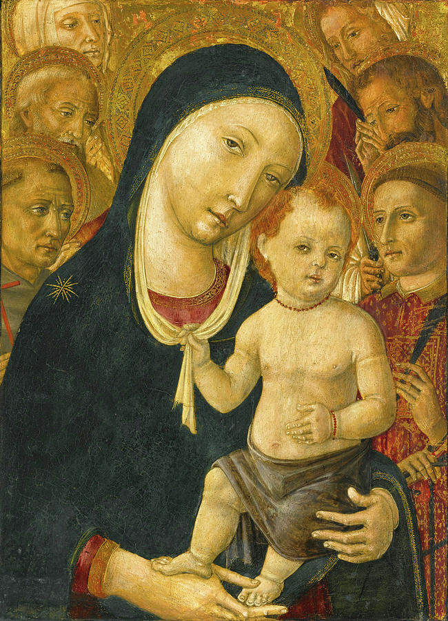 The Madonna and Child with Six Saints Painting by Matteo di Giovanni ...