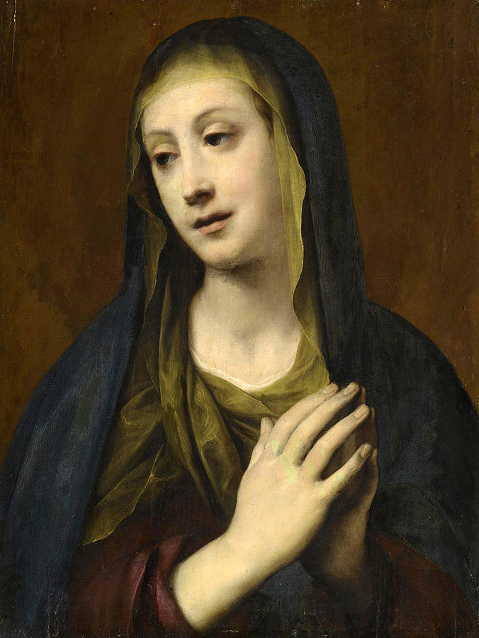 Daniele Crespi Painting - The Madonna at prayer by Daniele Crespi