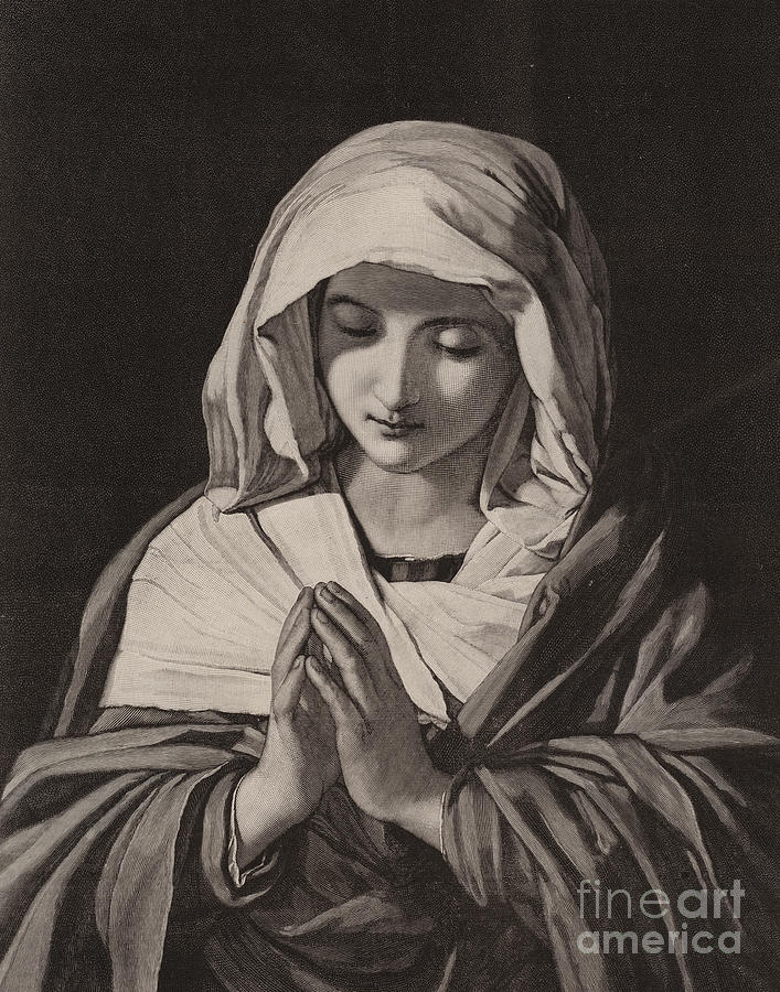 The Madonna in Prayer Drawing by Il Sassoferrato - Fine Art America