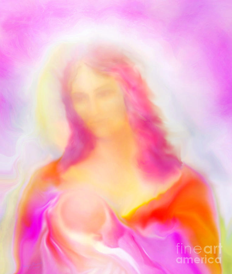 Madonna And Child Painting - The Madonna of Compassion by Glenyss Bourne