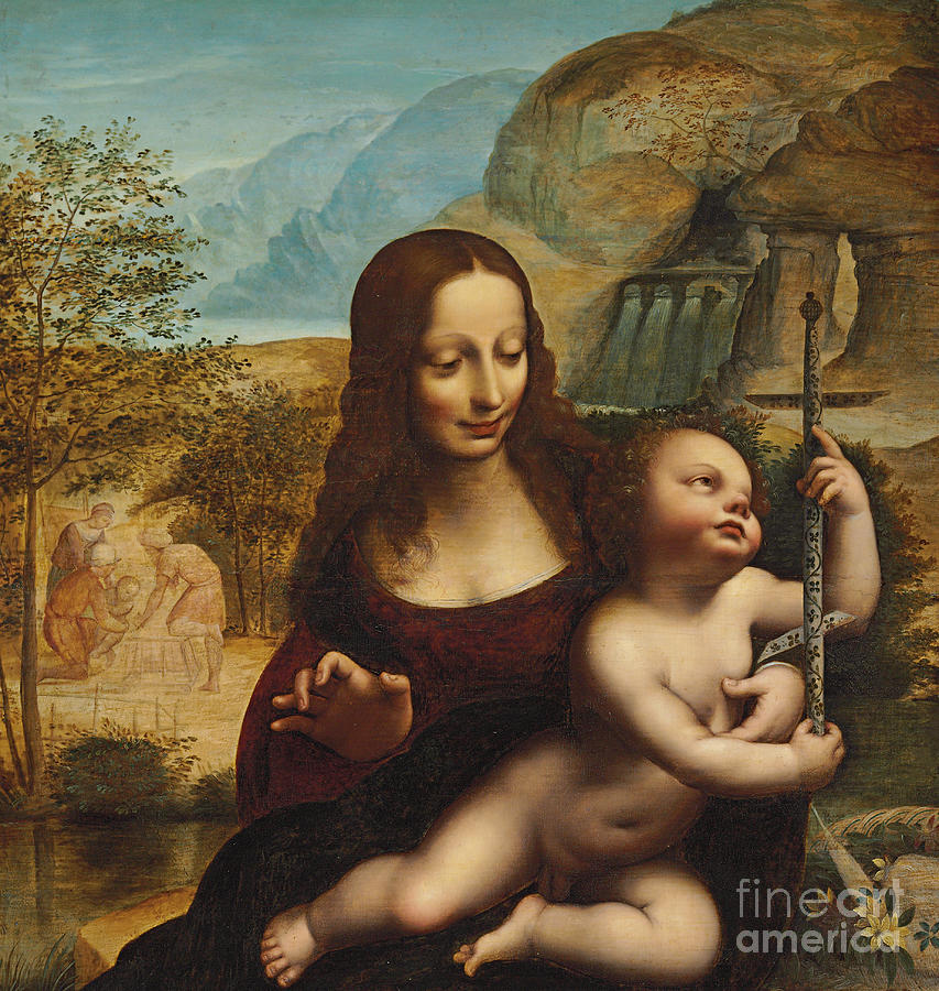 The Madonna of the Yarnwinder by Leonardo Da Vinci Painting by Leonardo Da Vinci