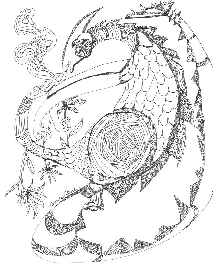 The Magic Dragon Brings Good Luck Drawing by Rosalinde Reece