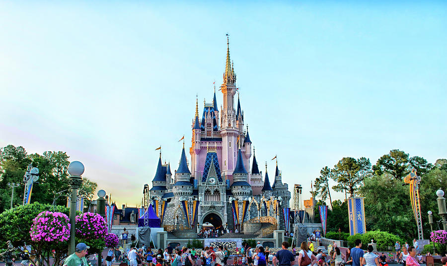 Castle Photograph - The Magic Kingdom Castle On A Beautiful Summer Day Horizontal MP by Thomas Woolworth
