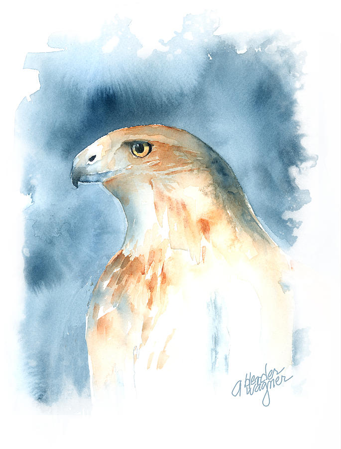 Hawk Painting - The Magnificent Hawk by Arline Wagner