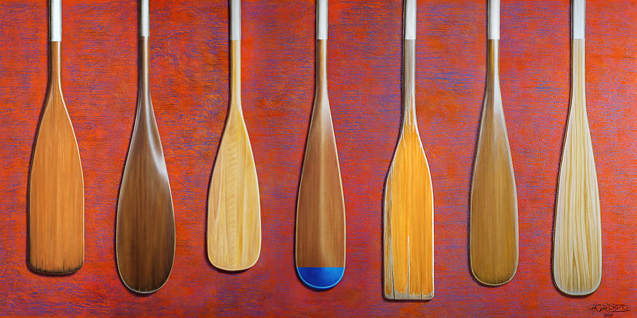 Boat Oars Painting - The Magnificent Seven by Horacio Cardozo
