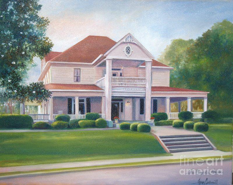 Landscape Painting - The Magnolia House by Ann  Cockerill