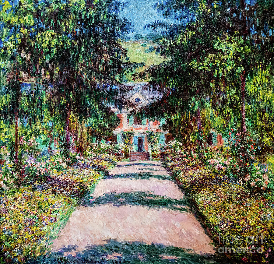 The Main Path at Giverny by Monet Painting by Claude Monet
