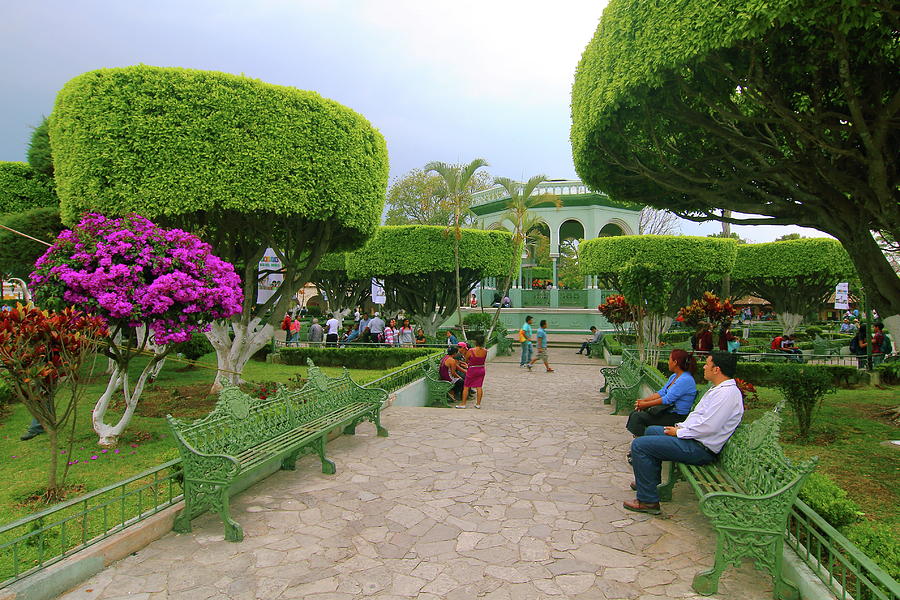 The Main Plaza in Comitan, Chiapas, Mexico Photograph by Robert McKinstry