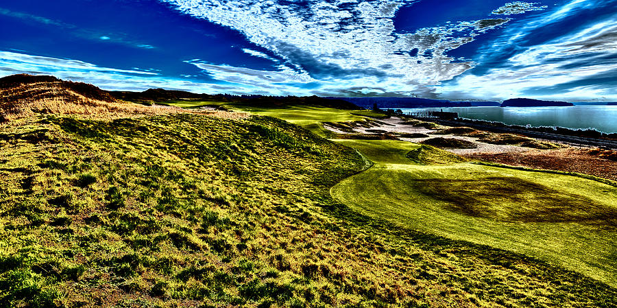 The Majestic Hole #16 at Chambers Bay Photograph by David Patterson