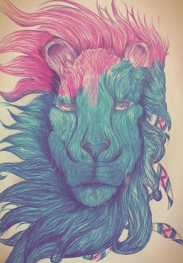 Animal Painting - The Majestic Lion by Mohamed Hannoura