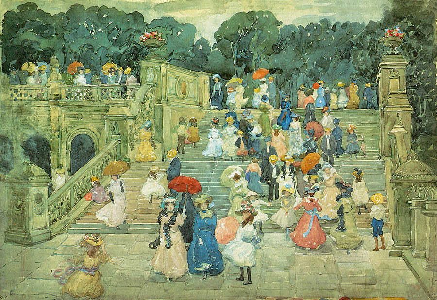 The Mall Central Park Painting by  Maurice Prendergast 