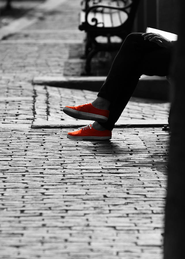 The Man in the Orange Sneakers Photograph by Edward Myers
